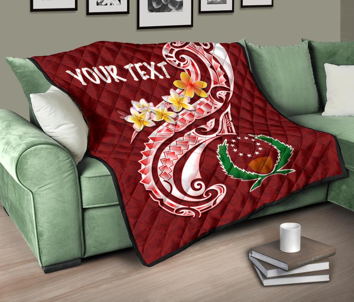 Pohnpei Personalised Premium Quilt - Pohnpei Seal Polynesian Patterns Plumeria
