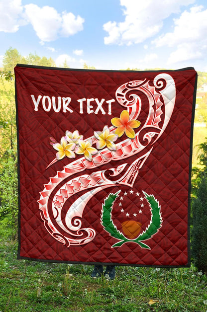 Pohnpei Personalised Premium Quilt - Pohnpei Seal Polynesian Patterns Plumeria