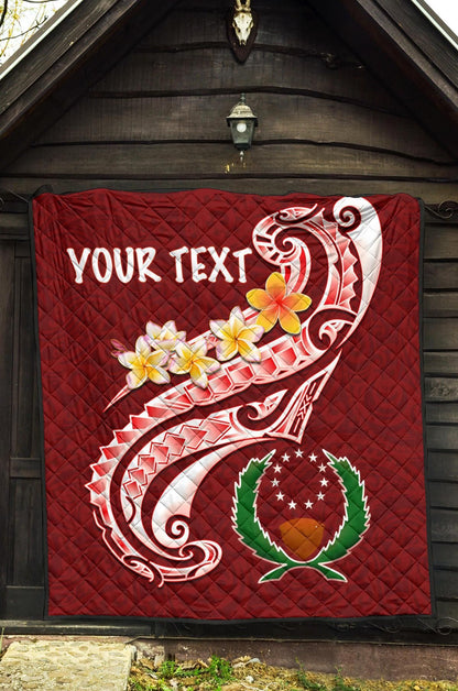 Pohnpei Personalised Premium Quilt - Pohnpei Seal Polynesian Patterns Plumeria