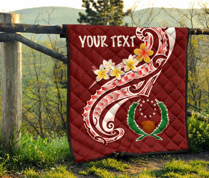 Pohnpei Personalised Premium Quilt - Pohnpei Seal Polynesian Patterns Plumeria