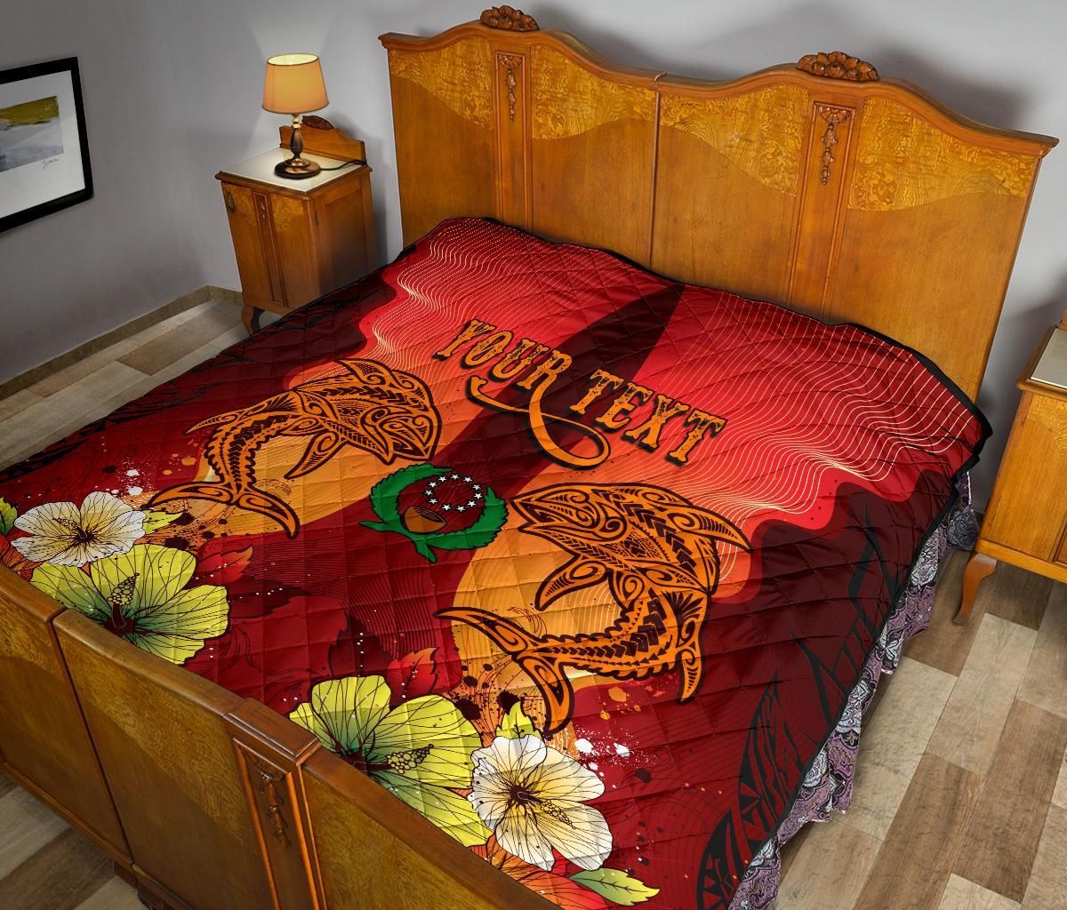 Pohnpei Personalised Premium Quilt - Tribal Tuna Fish