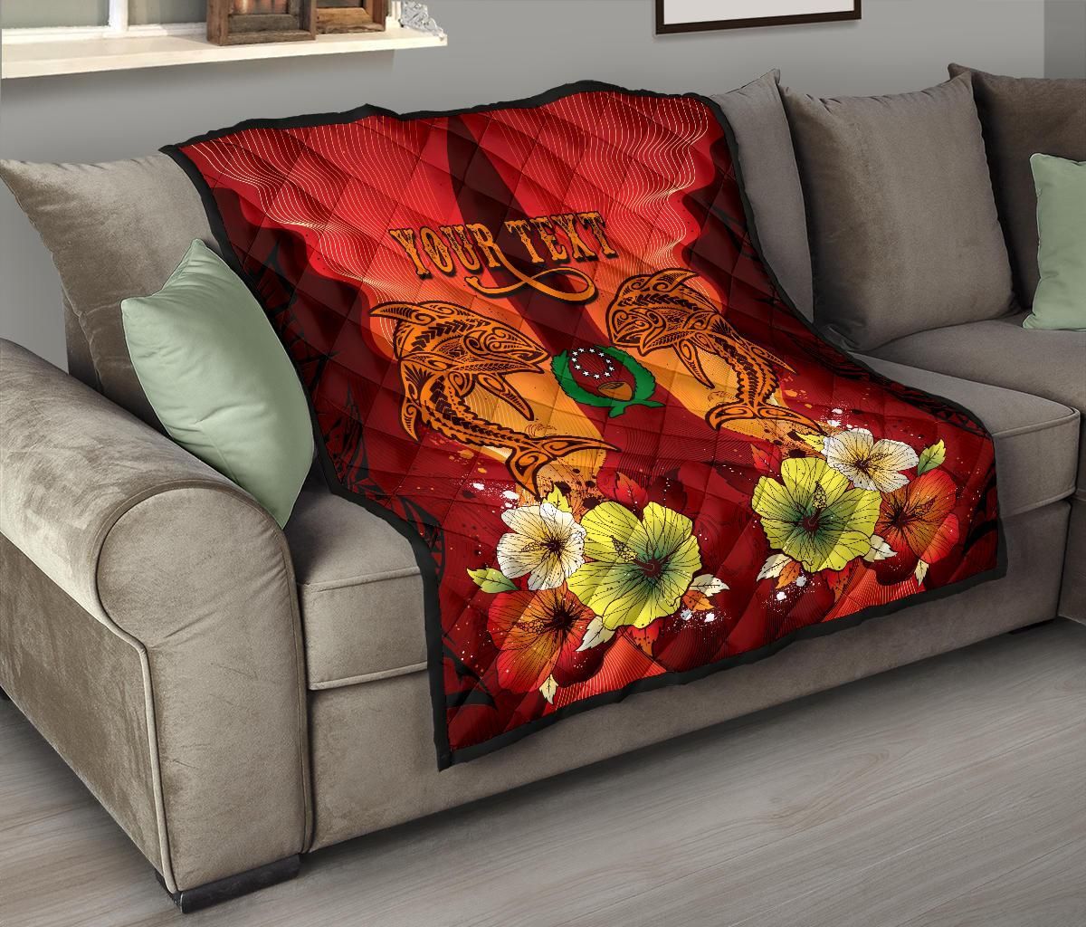 Pohnpei Personalised Premium Quilt - Tribal Tuna Fish