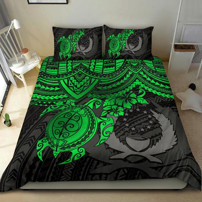 Pohnpei Polynesian Duvet Cover Set - Polynesian Green Turtle