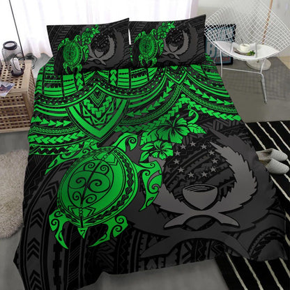 Pohnpei Polynesian Duvet Cover Set - Polynesian Green Turtle
