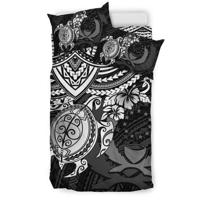 Pohnpei Polynesian Duvet Cover Set - Polynesian White Turtle