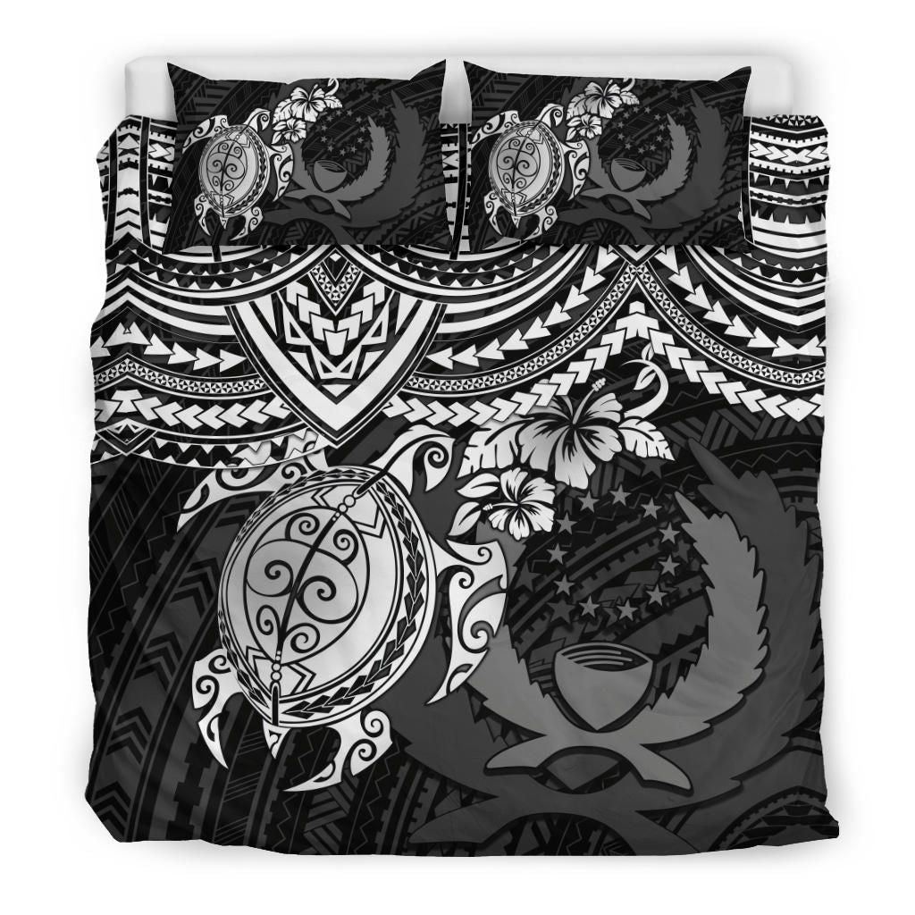 Pohnpei Polynesian Duvet Cover Set - Polynesian White Turtle
