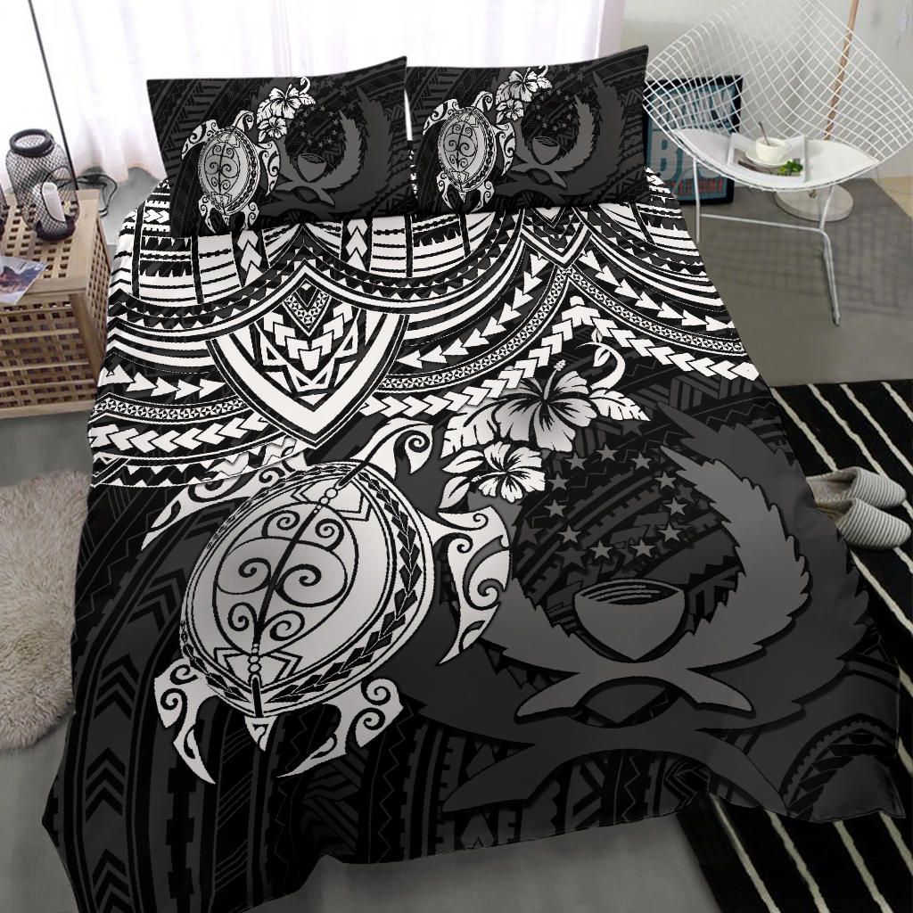 Pohnpei Polynesian Duvet Cover Set - Polynesian White Turtle