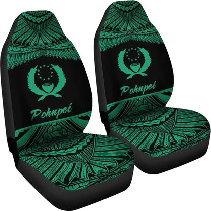 Pohnpei Polynesian Car Seat Covers - Pride Green Version