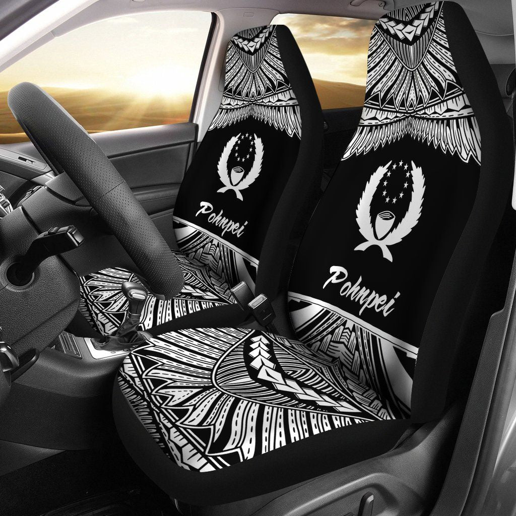 Pohnpei Polynesian Car Seat Covers - Pride White Version