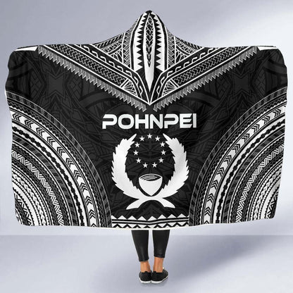 Pohnpei Polynesian Chief Hooded Blanket - Black Version