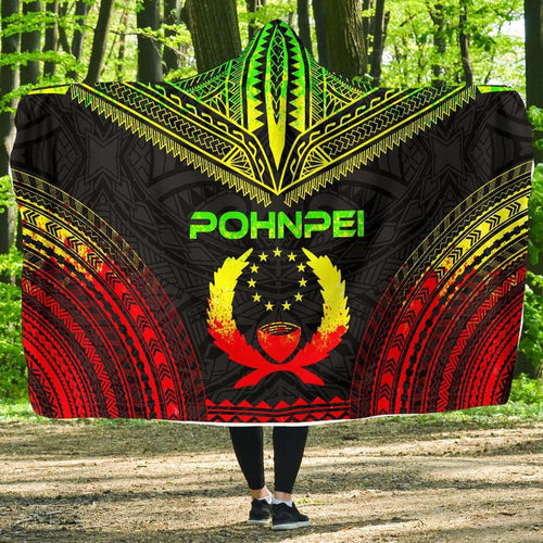 Pohnpei Polynesian Chief Hooded Blanket - Reggae Version