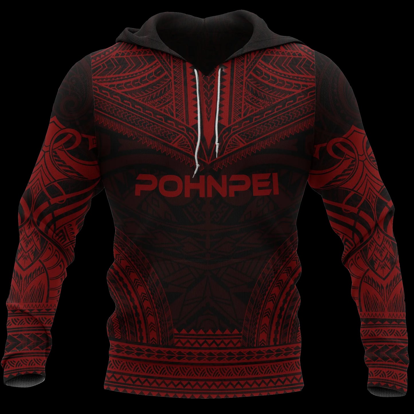 Pohnpei Polynesian Chief Hoodie - Red Version