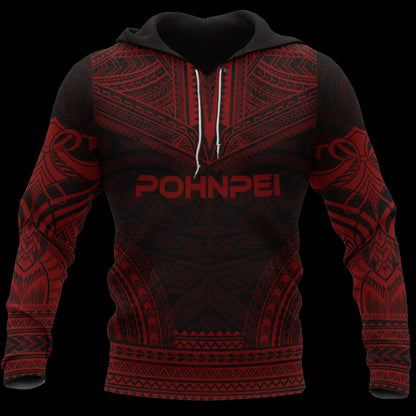 Pohnpei Polynesian Chief Hoodie - Red Version
