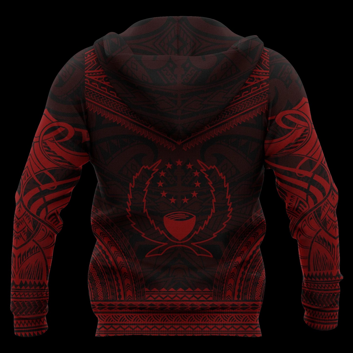 Pohnpei Polynesian Chief Hoodie - Red Version