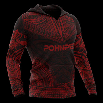 Pohnpei Polynesian Chief Hoodie - Red Version