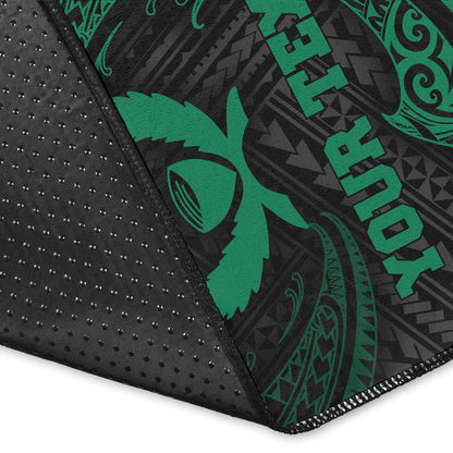 Pohnpei Polynesian Custom Personalised Area Rug - Green Tribal Wave