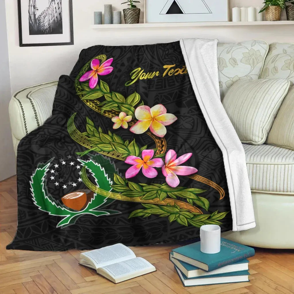 Pohnpei Polynesian Custom Personalised Blanket - Plumeria Tribal