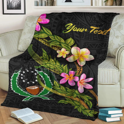 Pohnpei Polynesian Custom Personalised Blanket - Plumeria Tribal