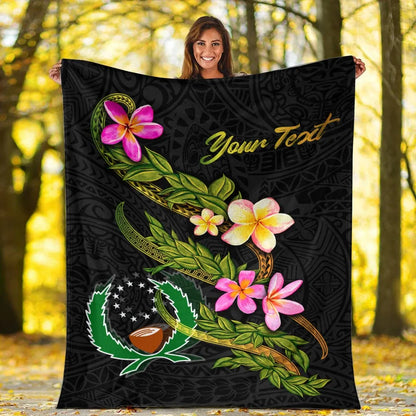 Pohnpei Polynesian Custom Personalised Blanket - Plumeria Tribal