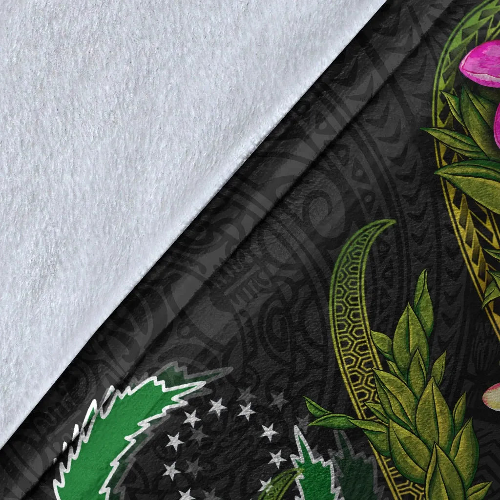 Pohnpei Polynesian Custom Personalised Blanket - Plumeria Tribal