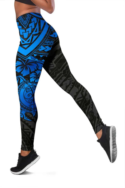 Pohnpei Polynesian Legging (Women) - Polynesian Blue Turtle