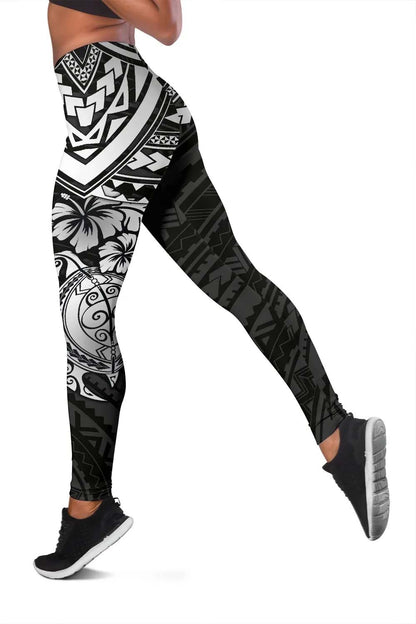 Pohnpei Polynesian Legging (Women) - Polynesian White Turtle