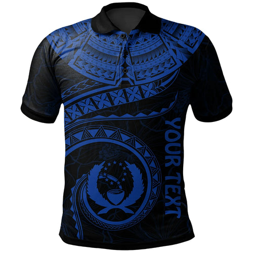 Pohnpei Polynesian Personalised Polo - Pohnpei Waves (Blue)