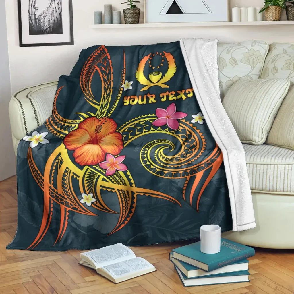 Pohnpei Polynesian Personalised Premium Blanket - Legend of Pohnpei (Blue)