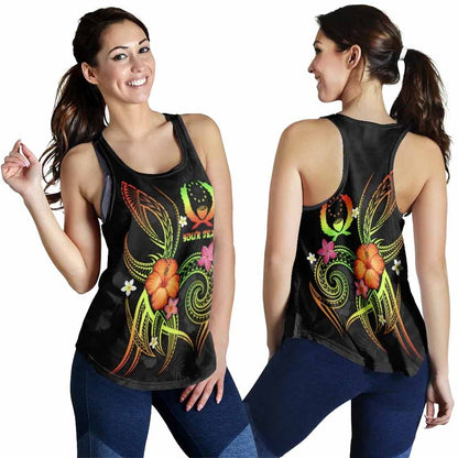 Pohnpei Polynesian Personalised Women Racerback Tank - Legend of Pohnpei (Reggae)
