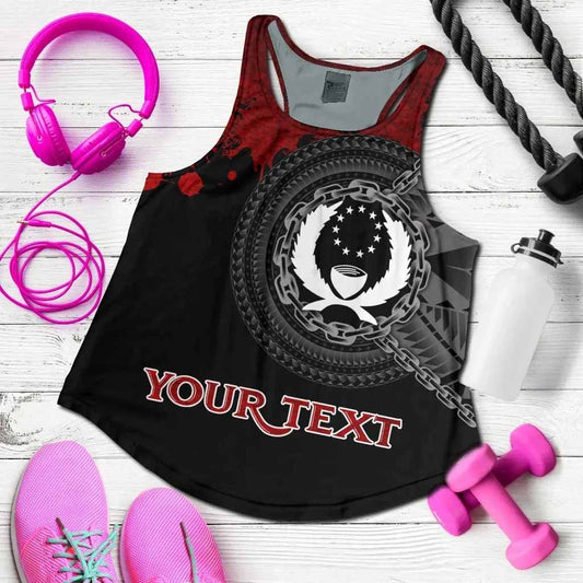 Pohnpei Polynesian Personalised Women Racerback Tank - Polynesian Chain Style