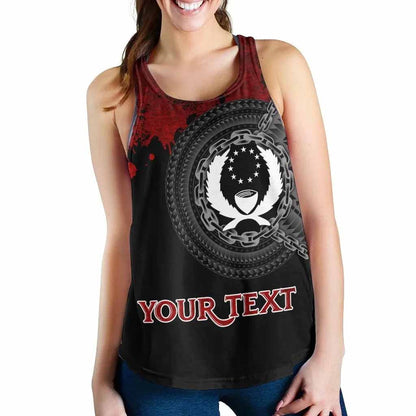 Pohnpei Polynesian Personalised Women Racerback Tank - Polynesian Chain Style