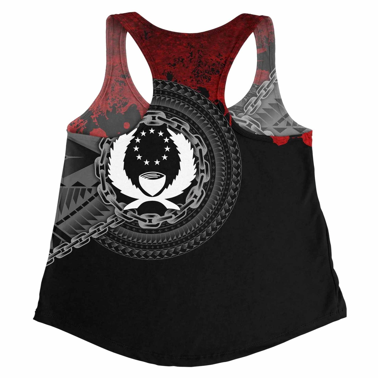 Pohnpei Polynesian Personalised Women Racerback Tank - Polynesian Chain Style