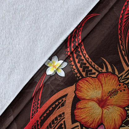 Pohnpei Polynesian Premium Blanket - Legend of Pohnpei (Red)