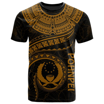 Pohnpei Polynesian T-Shirt - Pohnpei Waves (Golden)