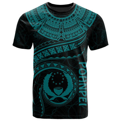 Pohnpei Polynesian T-Shirt - Pohnpei Waves (Turquoise)