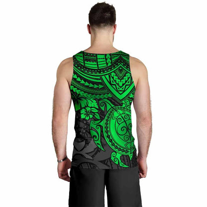 Pohnpei Polynesian Tank Top (Men) - Polynesian Green Turtle