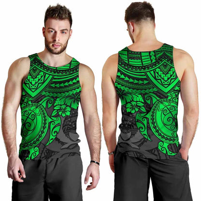Pohnpei Polynesian Tank Top (Men) - Polynesian Green Turtle
