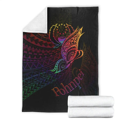 Pohnpei Premium Blanket - Butterfly Polynesian Style