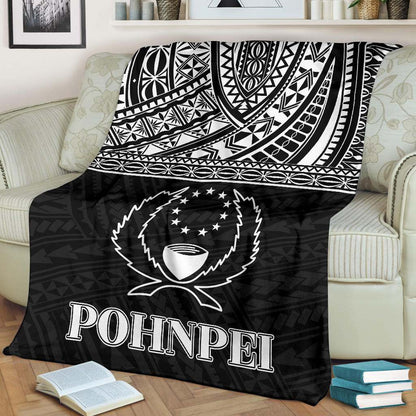Pohnpei Premium Blanket - Micronesian Black White Version