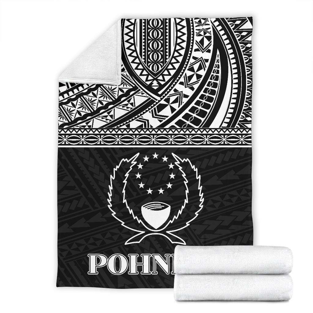 Pohnpei Premium Blanket - Micronesian Black White Version