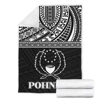 Pohnpei Premium Blanket - Micronesian Black White Version