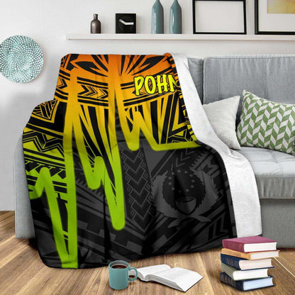 Pohnpei Premium Blanket - Pohnpei Seal In Heartbeat Patterns Style (Reggae)