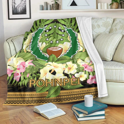 Pohnpei Premium Blanket - Polynesian Gold Patterns Collection