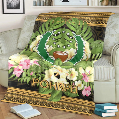 Pohnpei Premium Blanket - Polynesian Gold Patterns Collection
