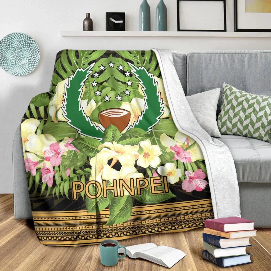 Pohnpei Premium Blanket - Polynesian Gold Patterns Collection