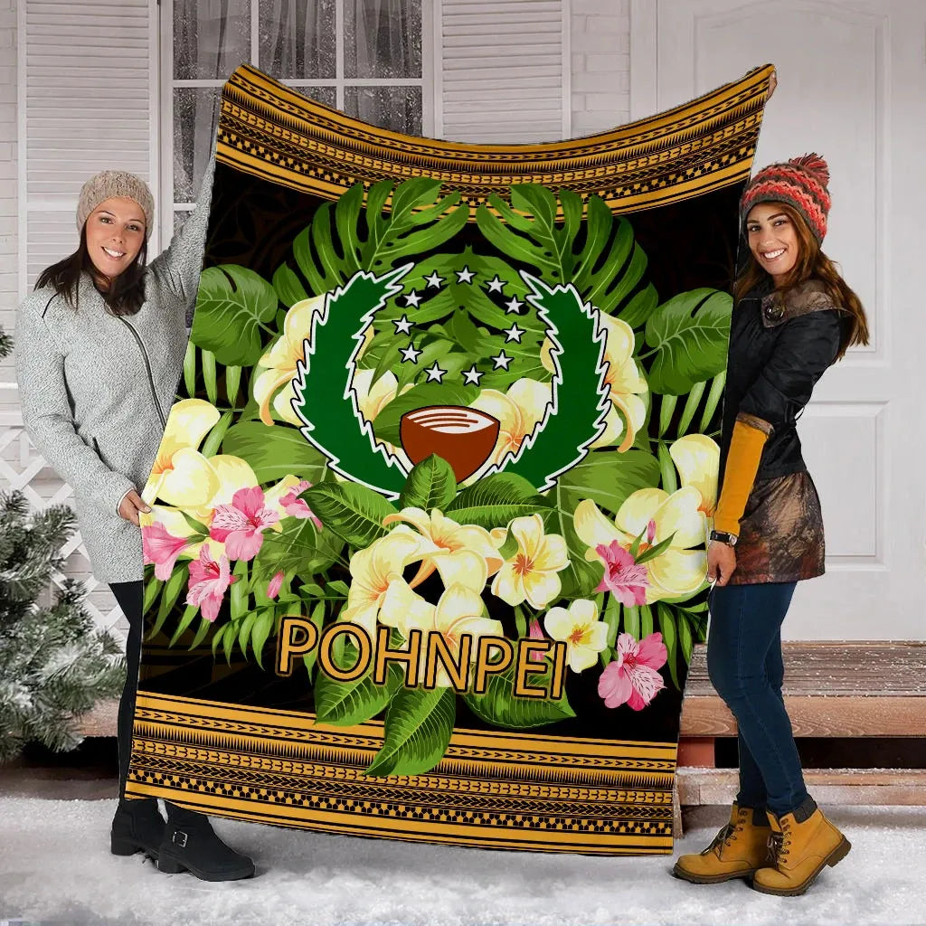 Pohnpei Premium Blanket - Polynesian Gold Patterns Collection