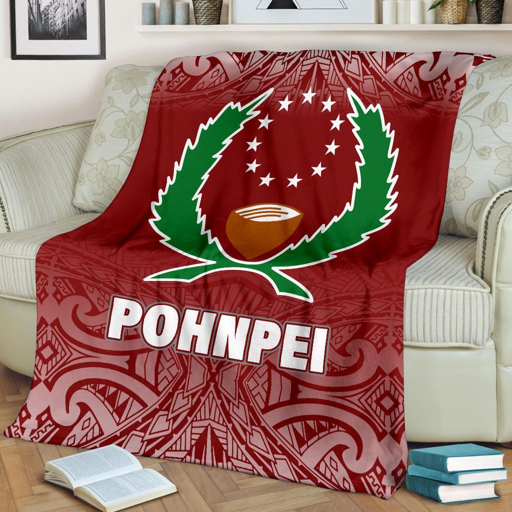 Pohnpei Premium Blanket - Red Fog Style