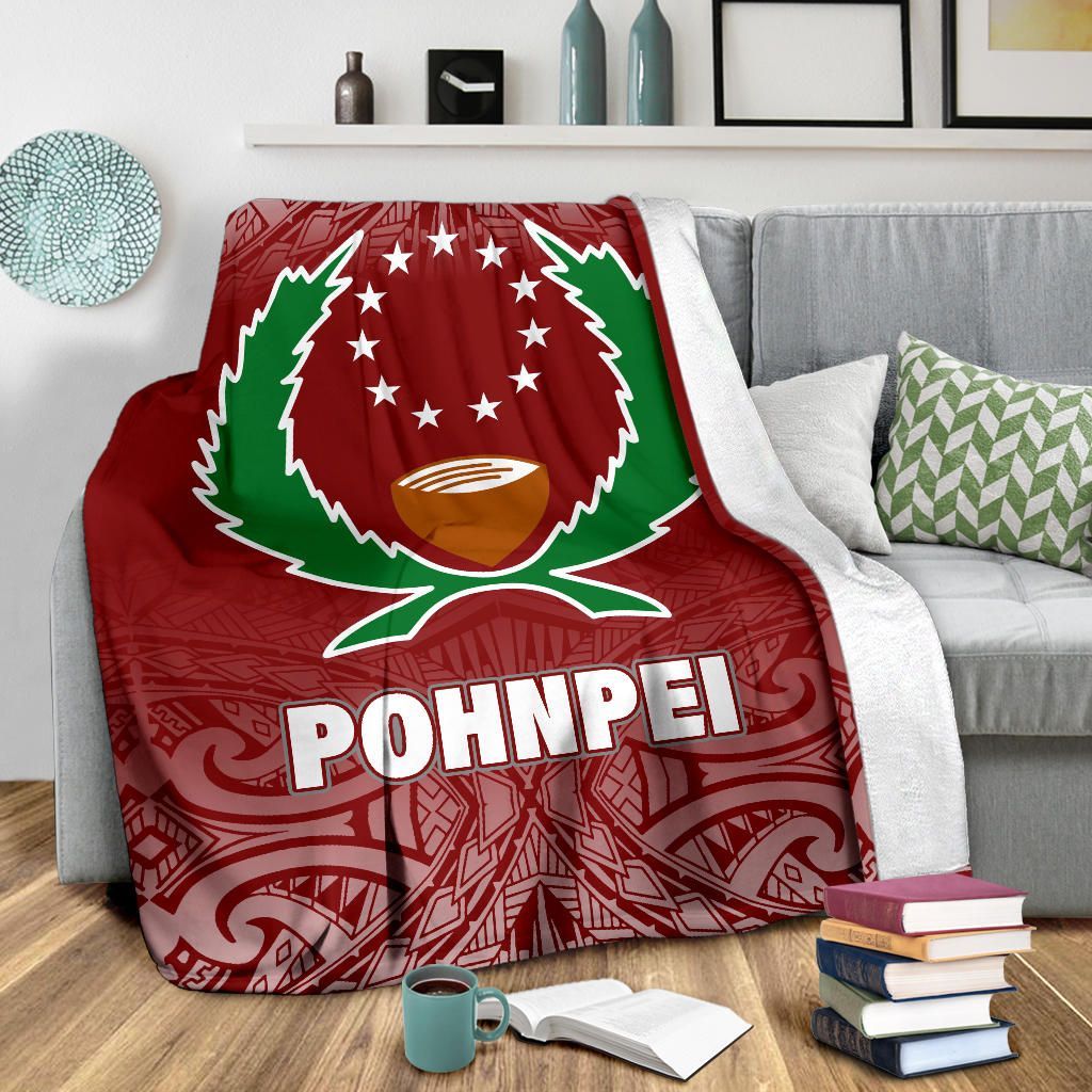 Pohnpei Premium Blanket - Red Fog Style