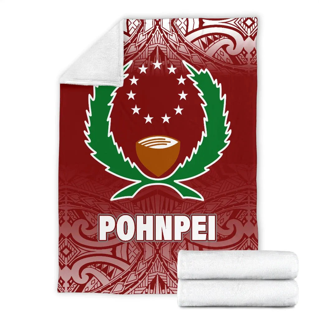 Pohnpei Premium Blanket - Red Fog Style