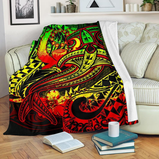 Pohnpei Premium Blanket - Reggae Shark Polynesian Tattoo